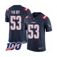 Men's New England Patriots #53 Kyle Van Noy Limited Navy Blue Rush Vapor Untouchable 100th Season Football Jersey
