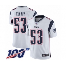 Men's New England Patriots #53 Kyle Van Noy White Vapor Untouchable Limited Player 100th Season Football Jersey