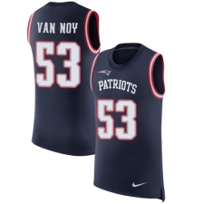 Men's Nike New England Patriots #53 Kyle Van Noy Limited Navy Blue Rush Player Name & Number Tank Top NFL Jersey