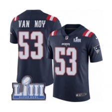Men's Nike New England Patriots #53 Kyle Van Noy Limited Navy Blue Rush Vapor Untouchable Super Bowl LIII Bound NFL Jersey