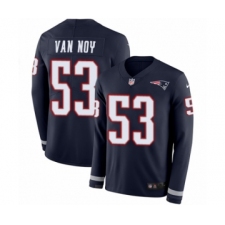 Men's Nike New England Patriots #53 Kyle Van Noy Limited Navy Blue Therma Long Sleeve NFL Jersey