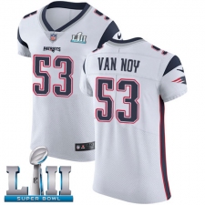 Men's Nike New England Patriots #53 Kyle Van Noy White Vapor Untouchable Elite Player Super Bowl LII NFL Jersey