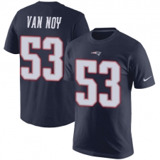 Nike New England Patriots #53 Kyle Van Noy Navy Blue Rush Pride Name & Number T-Shirt