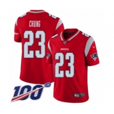 Men's New England Patriots #23 Patrick Chung Limited Red Inverted Legend 100th Season Football Jersey