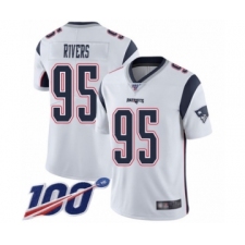 Men's New England Patriots #95 Derek Rivers White Vapor Untouchable Limited Player 100th Season Football Jersey
