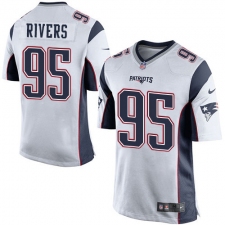 Men's Nike New England Patriots #95 Derek Rivers Game White NFL Jersey