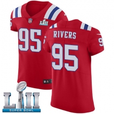 Men's Nike New England Patriots #95 Derek Rivers Red Alternate Vapor Untouchable Elite Player Super Bowl LII NFL Jersey