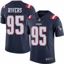 Youth Nike New England Patriots #95 Derek Rivers Limited Navy Blue Rush Vapor Untouchable NFL Jersey