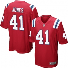 Men's Nike New England Patriots #41 Cyrus Jones Game Red Alternate NFL Jersey