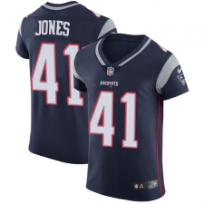 Men's Nike New England Patriots #41 Cyrus Jones Navy Blue Team Color Vapor Untouchable Elite Player NFL Jersey