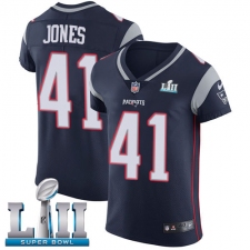 Men's Nike New England Patriots #41 Cyrus Jones Navy Blue Team Color Vapor Untouchable Elite Player Super Bowl LII NFL Jersey