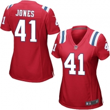 Women's Nike New England Patriots #41 Cyrus Jones Game Red Alternate NFL Jersey
