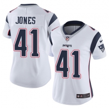 Women's Nike New England Patriots #41 Cyrus Jones White Vapor Untouchable Limited Player NFL Jersey