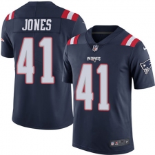 Youth Nike New England Patriots #41 Cyrus Jones Limited Navy Blue Rush Vapor Untouchable NFL Jersey