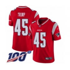 Men's New England Patriots #45 Donald Trump Limited Red Inverted Legend 100th Season Football Jersey