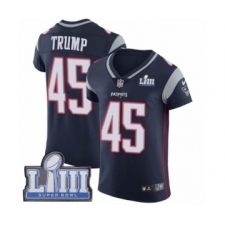 Men's Nike New England Patriots #45 Donald Trump Navy Blue Team Color Vapor Untouchable Elite Player Super Bowl LIII Bound NFL Jersey