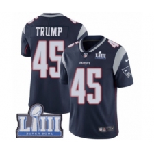 Men's Nike New England Patriots #45 Donald Trump Navy Blue Team Color Vapor Untouchable Limited Player Super Bowl LIII Bound NFL Jersey