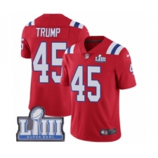 Men's Nike New England Patriots #45 Donald Trump Red Alternate Vapor Untouchable Limited Player Super Bowl LIII Bound NFL Jersey
