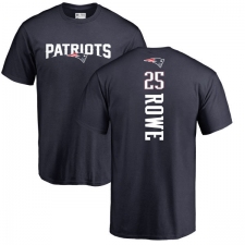 NFL Nike New England Patriots #25 Eric Rowe Navy Blue Backer T-Shirt