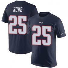 Nike New England Patriots #25 Eric Rowe Navy Blue Rush Pride Name & Number T-Shirt