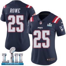 Women's Nike New England Patriots #25 Eric Rowe Limited Navy Blue Rush Vapor Untouchable Super Bowl LII NFL Jersey