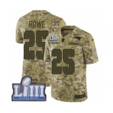 Youth Nike New England Patriots #25 Eric Rowe Limited Camo 2018 Salute to Service Super Bowl LIII Bound NFL Jersey