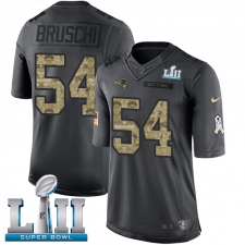 Men's Nike New England Patriots #54 Tedy Bruschi Limited Black 2016 Salute to Service Super Bowl LII NFL Jersey