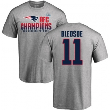 Nike New England Patriots #11 Drew Bledsoe Heather Gray 2017 AFC Champions V-Neck T-Shirt