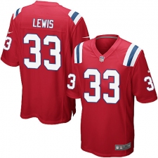 Men's Nike New England Patriots #33 Dion Lewis Game Red Alternate NFL Jersey