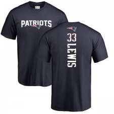 NFL Nike New England Patriots #33 Dion Lewis Navy Blue Backer T-Shirt