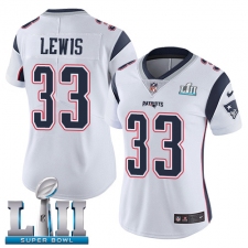 Women's Nike New England Patriots #33 Dion Lewis White Vapor Untouchable Limited Player Super Bowl LII NFL Jersey