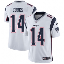 Youth Nike New England Patriots #14 Brandin Cooks White Vapor Untouchable Limited Player NFL Jersey