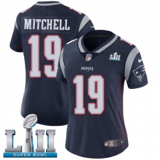 Women's Nike New England Patriots #19 Malcolm Mitchell Navy Blue Team Color Vapor Untouchable Limited Player Super Bowl LII NFL Jersey