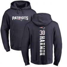 NFL Nike New England Patriots #30 Duron Harmon Navy Blue Backer Pullover Hoodie