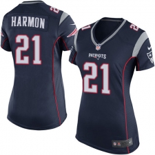 Women's Nike New England Patriots #21 Duron Harmon Game Navy Blue Team Color NFL Jersey