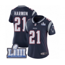 Women's Nike New England Patriots #21 Duron Harmon Navy Blue Team Color Vapor Untouchable Limited Player Super Bowl LIII Bound NFL Jersey