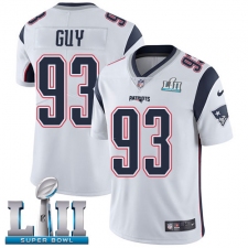 Men's Nike New England Patriots #93 Lawrence Guy White Vapor Untouchable Limited Player Super Bowl LII NFL Jersey