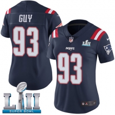 Women's Nike New England Patriots #93 Lawrence Guy Limited Navy Blue Rush Vapor Untouchable Super Bowl LII NFL Jersey
