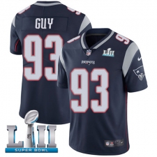 Youth Nike New England Patriots #93 Lawrence Guy Navy Blue Team Color Vapor Untouchable Limited Player Super Bowl LII NFL Jersey