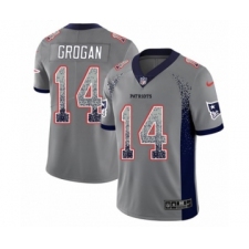 Men's Nike New England Patriots #14 Steve Grogan Limited Gray Rush Drift Fashion NFL Jersey