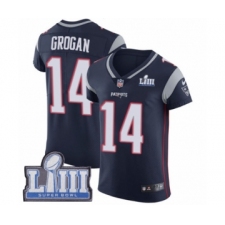 Men's Nike New England Patriots #14 Steve Grogan Navy Blue Team Color Vapor Untouchable Elite Player Super Bowl LIII Bound NFL Jersey