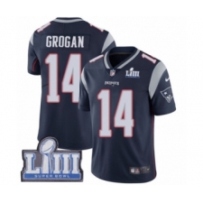 Men's Nike New England Patriots #14 Steve Grogan Navy Blue Team Color Vapor Untouchable Limited Player Super Bowl LIII Bound NFL Jersey