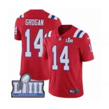 Men's Nike New England Patriots #14 Steve Grogan Red Alternate Vapor Untouchable Limited Player Super Bowl LIII Bound NFL Jersey
