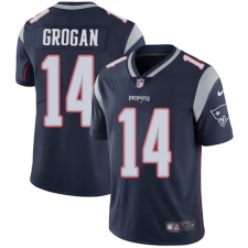 Youth Nike New England Patriots #14 Steve Grogan Navy Blue Team Color Vapor Untouchable Limited Player NFL Jersey