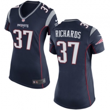 Women's Nike New England Patriots #37 Jordan Richards Game Navy Blue Team Color NFL Jersey