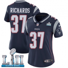 Women's Nike New England Patriots #37 Jordan Richards Navy Blue Team Color Vapor Untouchable Limited Player Super Bowl LII NFL Jersey