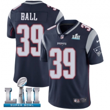 Men's Nike New England Patriots #39 Montee Ball Navy Blue Team Color Vapor Untouchable Limited Player Super Bowl LII NFL Jersey