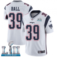Men's Nike New England Patriots #39 Montee Ball White Vapor Untouchable Limited Player Super Bowl LII NFL Jersey