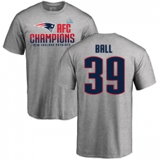 Nike New England Patriots #39 Montee Ball Heather Gray 2017 AFC Champions V-Neck T-Shirt