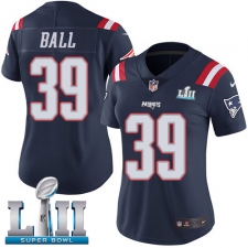 Women's Nike New England Patriots #39 Montee Ball Limited Navy Blue Rush Vapor Untouchable Super Bowl LII NFL Jersey